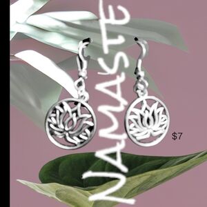 Silver Lotus Earrings